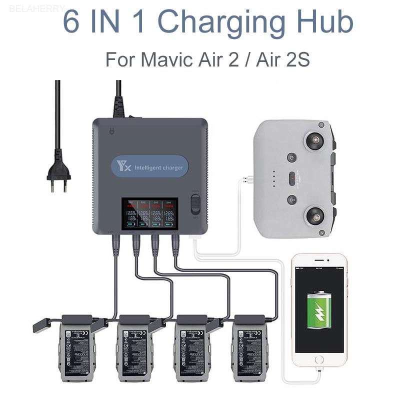 Fpv Drone Charger - 6 في 1 شاشة ديجيتال شاحن